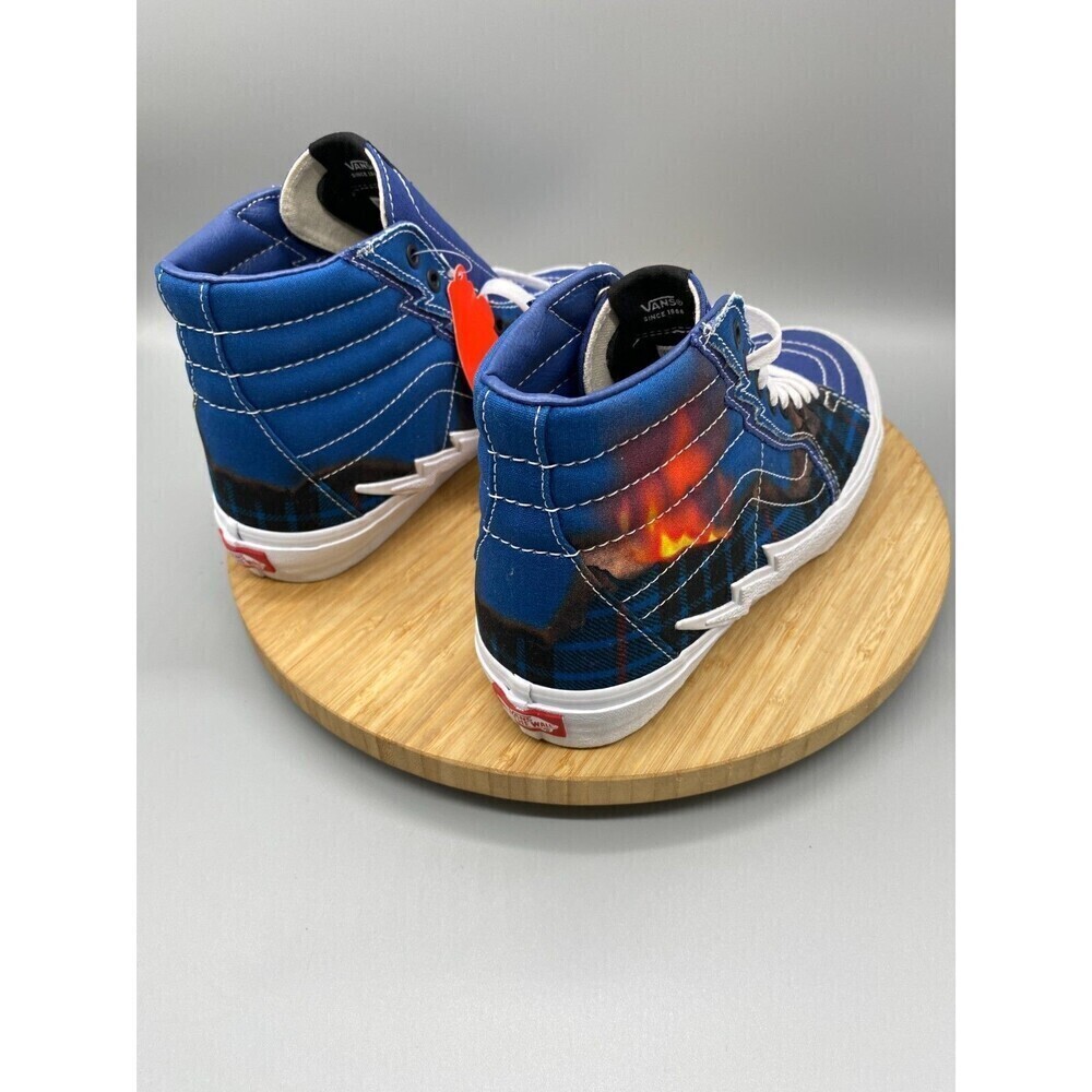 Vans Shoes Mens 9 Womens 10.5 Blue Sk8-Hi Bolt Fire Sneakers High Top Hiking - Picture 3 of 12